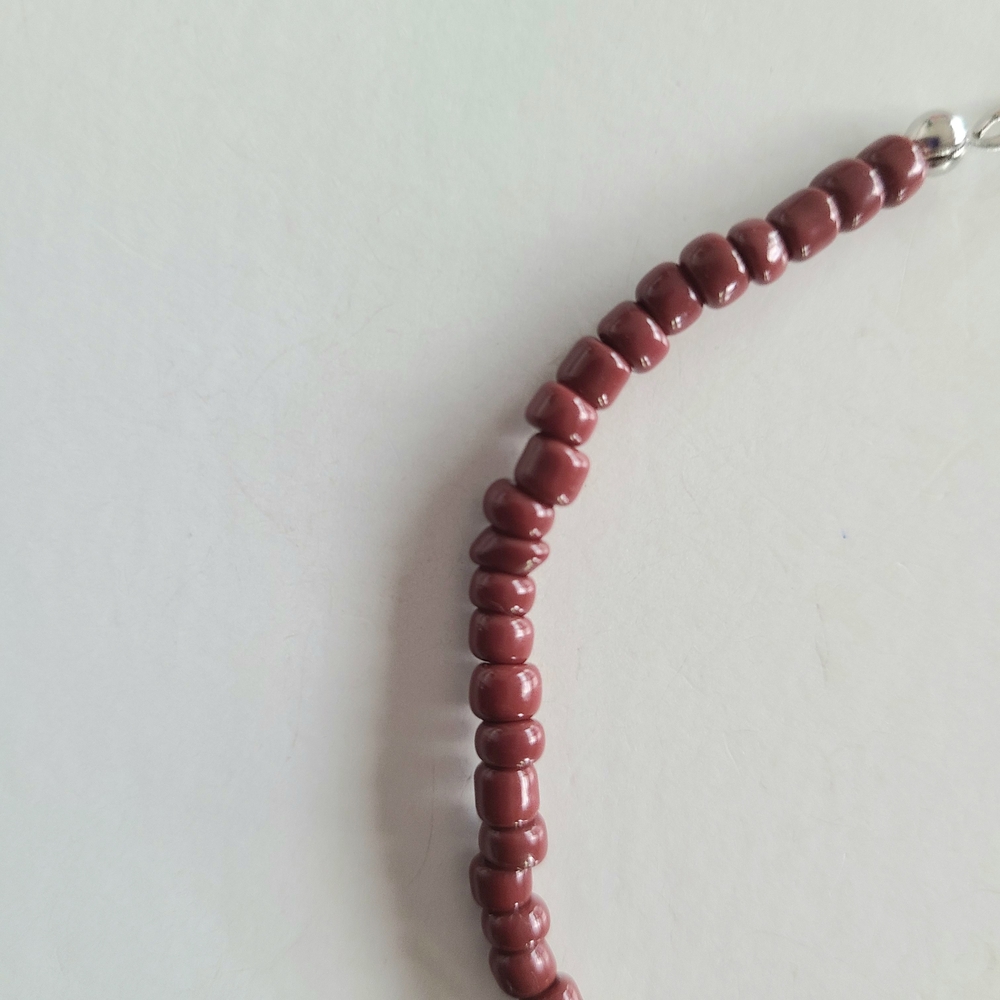 Brown Beaded Ankle Bracelet with Shell Charms - Picture 5 of 8